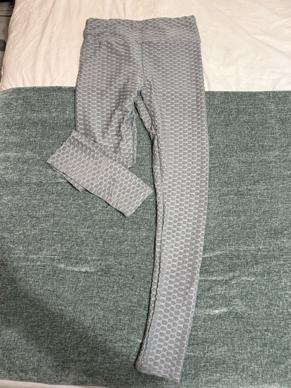 Fashion Nova Light Gray Textured High-Waist Leggings